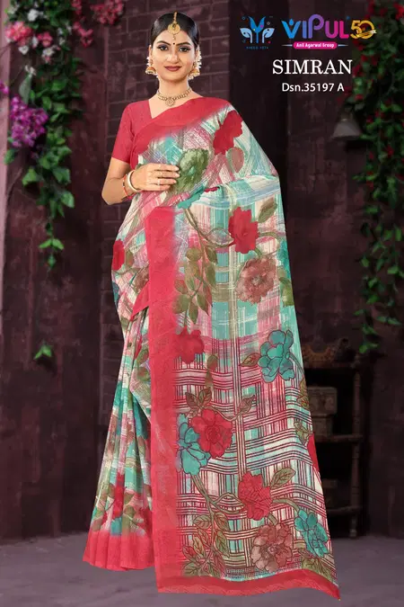 Simran 35197 A To D By Vipul Geogette Daily Wear Saree Wholesalers In Surat